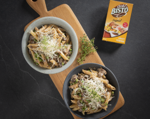 Mushroom and Pea Pasta